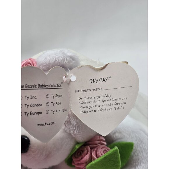 TY We Do Wedding Bear Duo Beanie Baby Bride & Groom 2004 Stuffed Toy - Picture 7 of 13